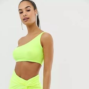 NWT Club London One Shoulder Neon Bralet